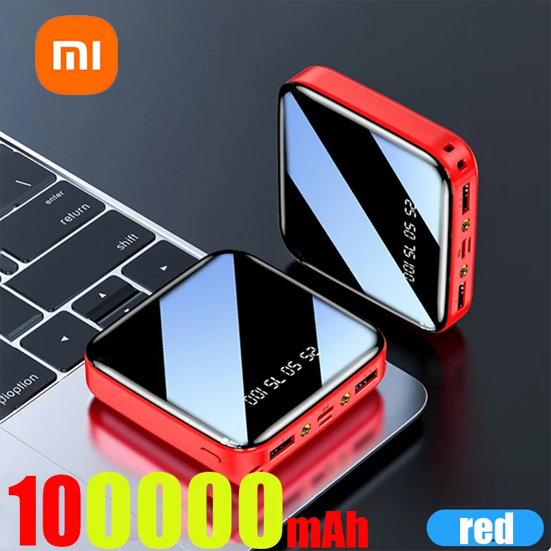 Mini Power Bank Portable Charger Mirror Screen LED Digital Powerbank