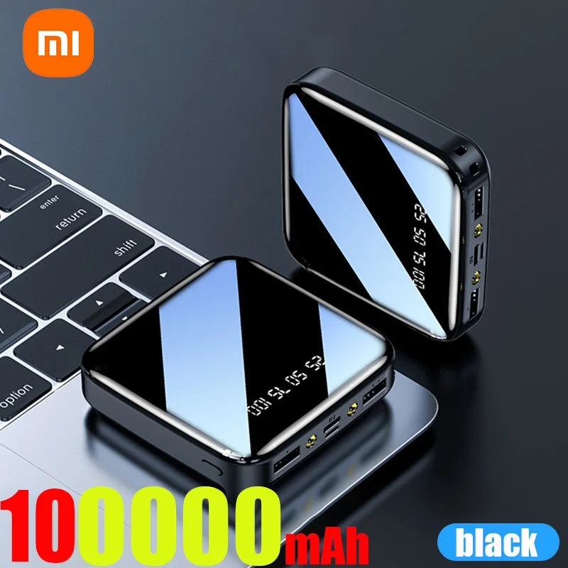 Mini Power Bank Portable Charger Mirror Screen LED Digital Powerbank