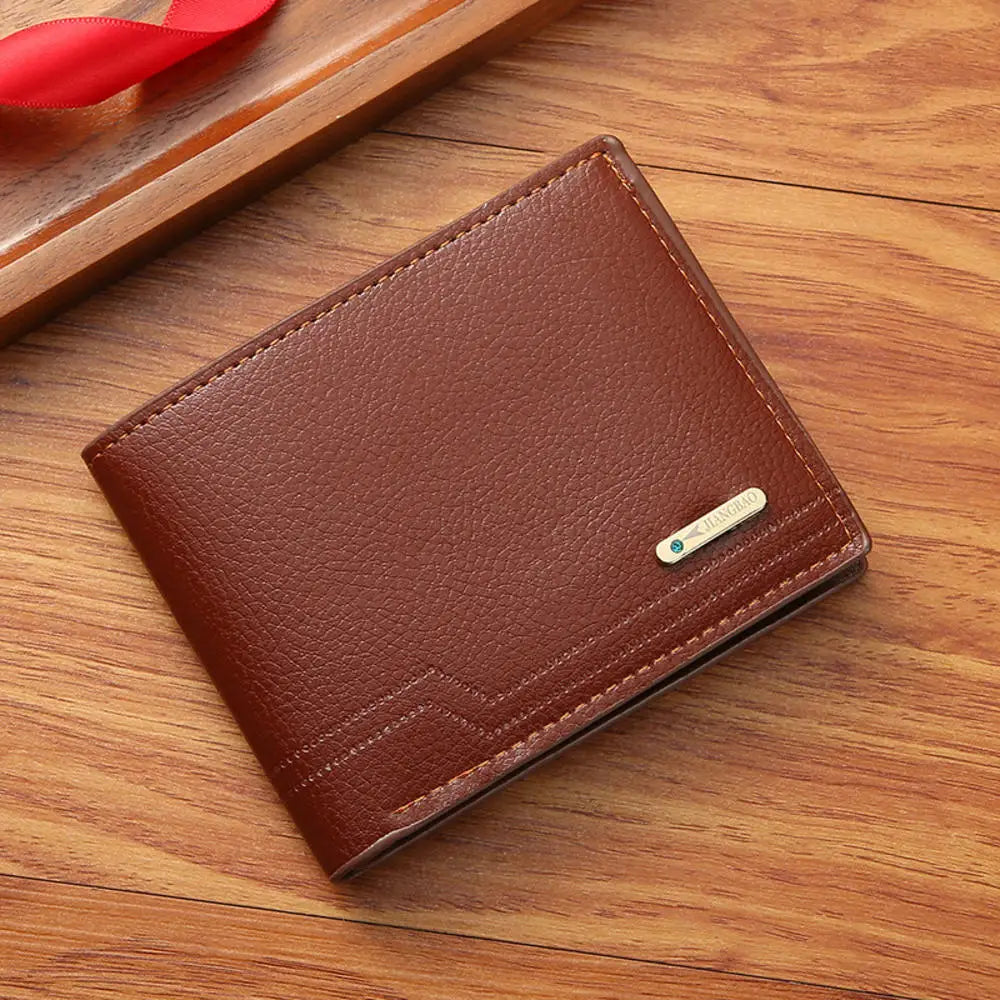 Men's Wallet Short Cash Purse Multi Card Slot Patchwork Card Holder