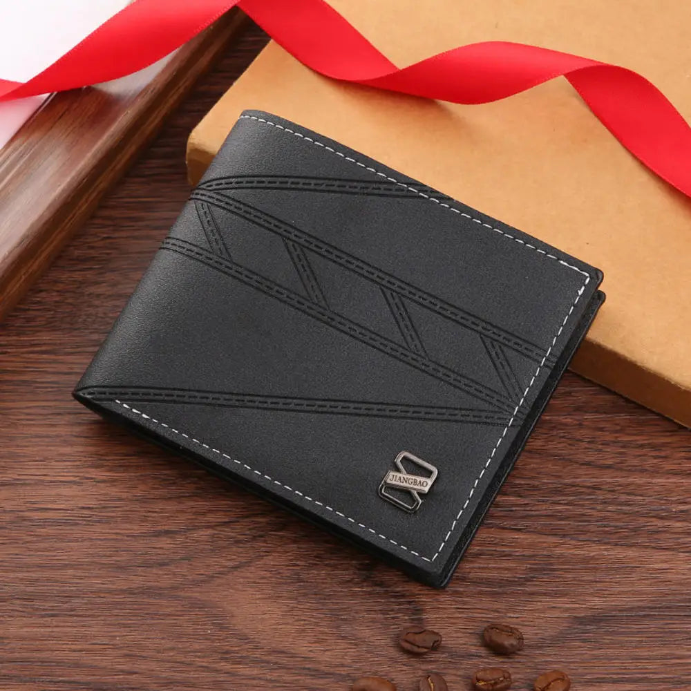 Men's Wallet Short Cash Purse Multi Card Slot Patchwork Card Holder