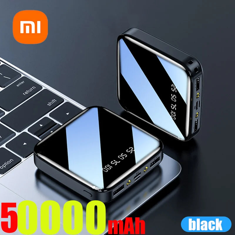 Mini Power Bank Portable Charger Mirror Screen LED Digital Powerbank