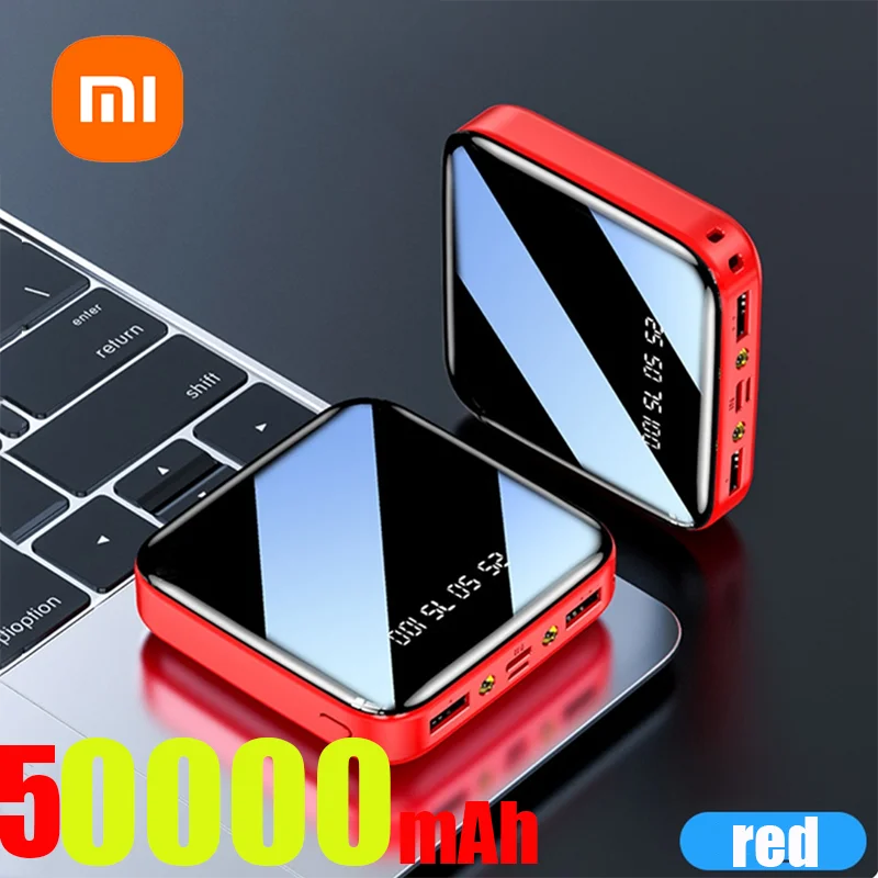 Mini Power Bank Portable Charger Mirror Screen LED Digital Powerbank