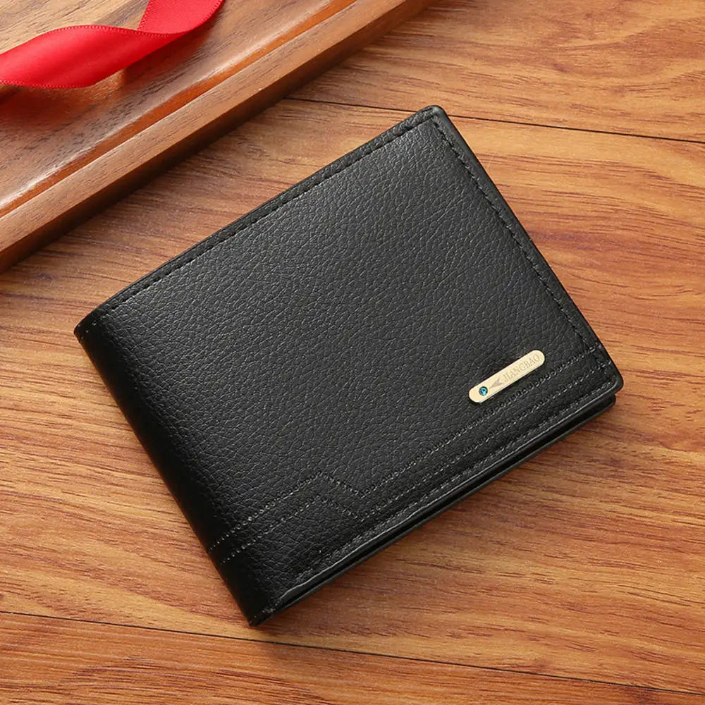 Men's Wallet Short Cash Purse Multi Card Slot Patchwork Card Holder