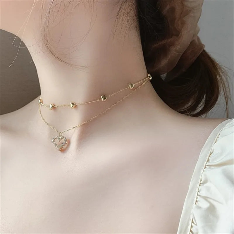 Elegant Jewelry Crystal Circle Pendant Necklace Women Fashion