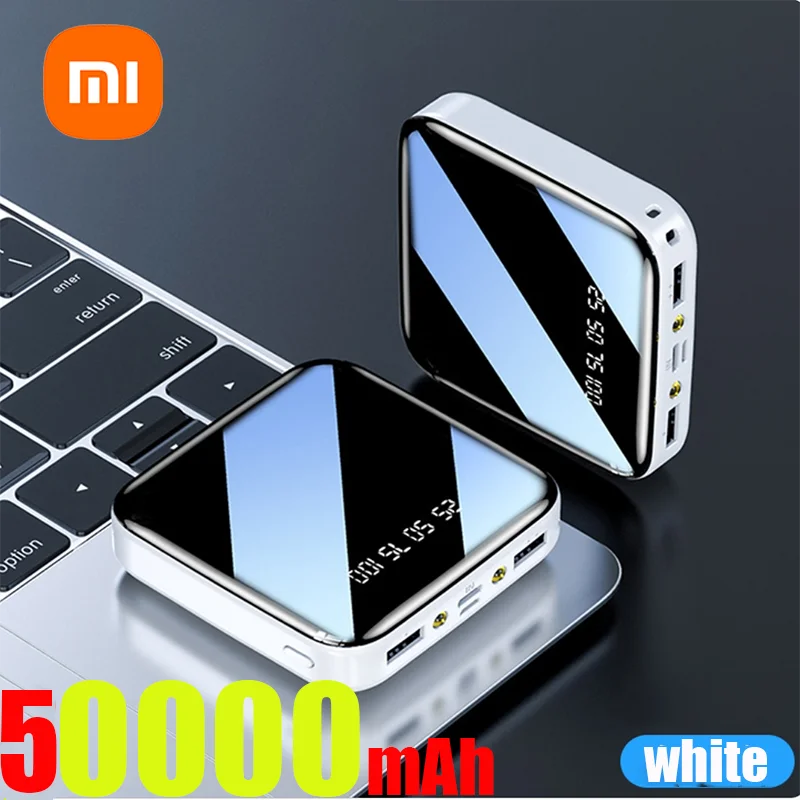 Mini Power Bank Portable Charger Mirror Screen LED Digital Powerbank